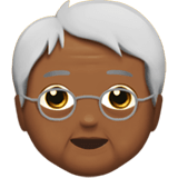 Older Person Emoji with Medium-Dark Skin Tone, Apple style