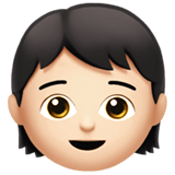 Child Emoji with Light Skin Tone, Apple style