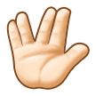 Vulcan Salute Emoji with Light Skin Tone, Samsung style