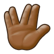 Vulcan Salute Emoji with Medium-Dark Skin Tone, Samsung style