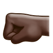 Left-Facing Fist Emoji with Dark Skin Tone, Samsung style
