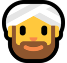 Man Wearing Turban Emoji, Microsoft style