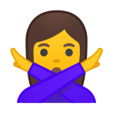 Woman Gesturing No Emoji, Google style