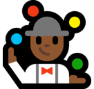 Man Juggling Emoji with Medium-Dark Skin Tone, Microsoft style