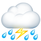 Cloud with Lightning and Rain Emoji, Apple style