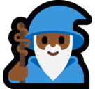 Man Mage Emoji with Medium-Dark Skin Tone, Microsoft style