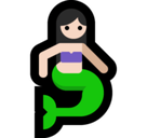 Mermaid Emoji with Light Skin Tone, Microsoft style