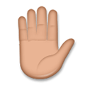 Raised Hand Emoji with Medium Skin Tone, LG style