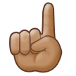Index Pointing Up Emoji with Medium Skin Tone, Samsung style