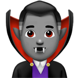 Man Vampire Emoji with Medium Skin Tone, Apple style