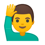 Man Raising Hand Emoji, Google style