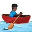 Person Rowing Boat Emoji with Dark Skin Tone, Samsung style