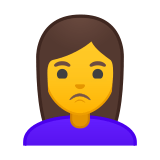 Woman Pouting Emoji, Google style