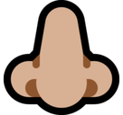 Nose Emoji with Medium-Light Skin Tone, Microsoft style