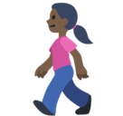 Woman Walking Emoji with Dark Skin Tone, Facebook style