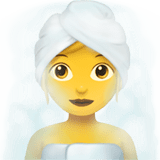 Woman in Steamy Room Emoji, Apple style
