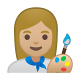 Woman Artist Emoji with Medium-Light Skin Tone, Google style