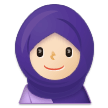 Woman with Headscarf Emoji with Light Skin Tone, Samsung style