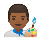 Man Artist Emoji with Medium-Dark Skin Tone, Google style