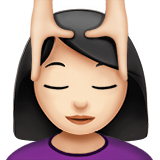 Woman Getting Massage Emoji with Light Skin Tone, Apple style