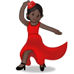 Woman Dancing Emoji with Dark Skin Tone, Samsung style