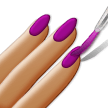 Nail Polish Emoji with Medium Skin Tone, Samsung style