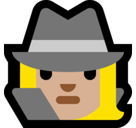 Woman Detective Emoji with Medium-Light Skin Tone, Microsoft style