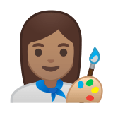 Woman Artist Emoji with Medium Skin Tone, Google style