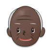 Old Man Emoji with Dark Skin Tone, Samsung style