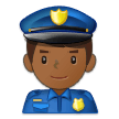 Man Police Officer Emoji with Medium-Dark Skin Tone, Samsung style