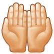 Palms Up Together Emoji with Light Skin Tone, Samsung style