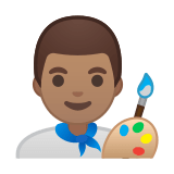 Man Artist Emoji with Medium Skin Tone, Google style