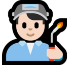 Man Factory Worker Emoji with Light Skin Tone, Microsoft style