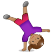 Woman Cartwheeling Emoji with Medium Skin Tone, Samsung style