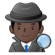 Man Detective Emoji with Dark Skin Tone, Samsung style