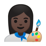Woman Artist Emoji with Dark Skin Tone, Google style
