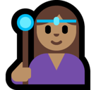Mage Emoji with Medium Skin Tone, Microsoft style