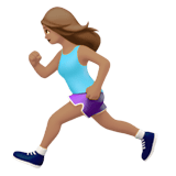 Woman Running Emoji with Medium Skin Tone, Apple style