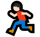 Man Running Emoji with Light Skin Tone, Microsoft style