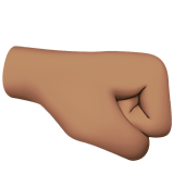 Right-Facing Fist Emoji with Medium Skin Tone, Apple style