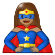 Woman Superhero Emoji with Medium Skin Tone, Samsung style