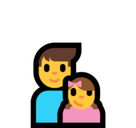 Family: Man, Girl Emoji, Microsoft style