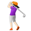 Woman Golfing Emoji with Light Skin Tone, Samsung style