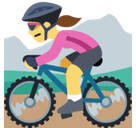Woman Mountain Biking Emoji, Facebook style