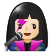 Woman Singer Emoji with Light Skin Tone, Samsung style
