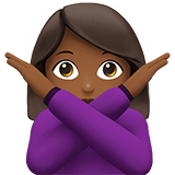 Person Gesturing No Emoji with Medium-Dark Skin Tone, Apple style