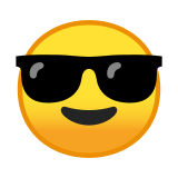 Smiling Face with Sunglasses Emoji, Google style
