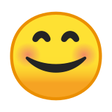 Smiling Face with Smiling Eyes Emoji, Google style