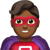 Man Superhero Emoji with Medium-Dark Skin Tone, Apple style