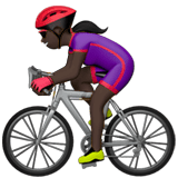Woman Biking Emoji with Dark Skin Tone, Apple style